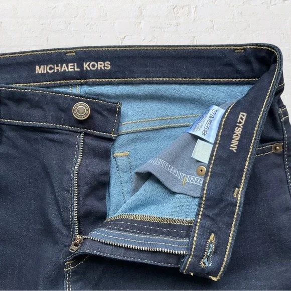 Michael Kors Izzy Skinny Dark Wash Stretch Jeans - Picture 7 of 13